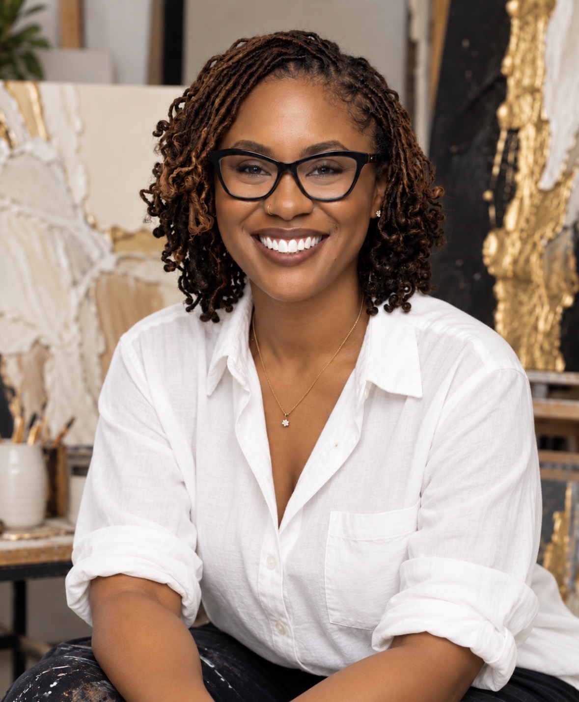 Jerilee Hippolyte in studio